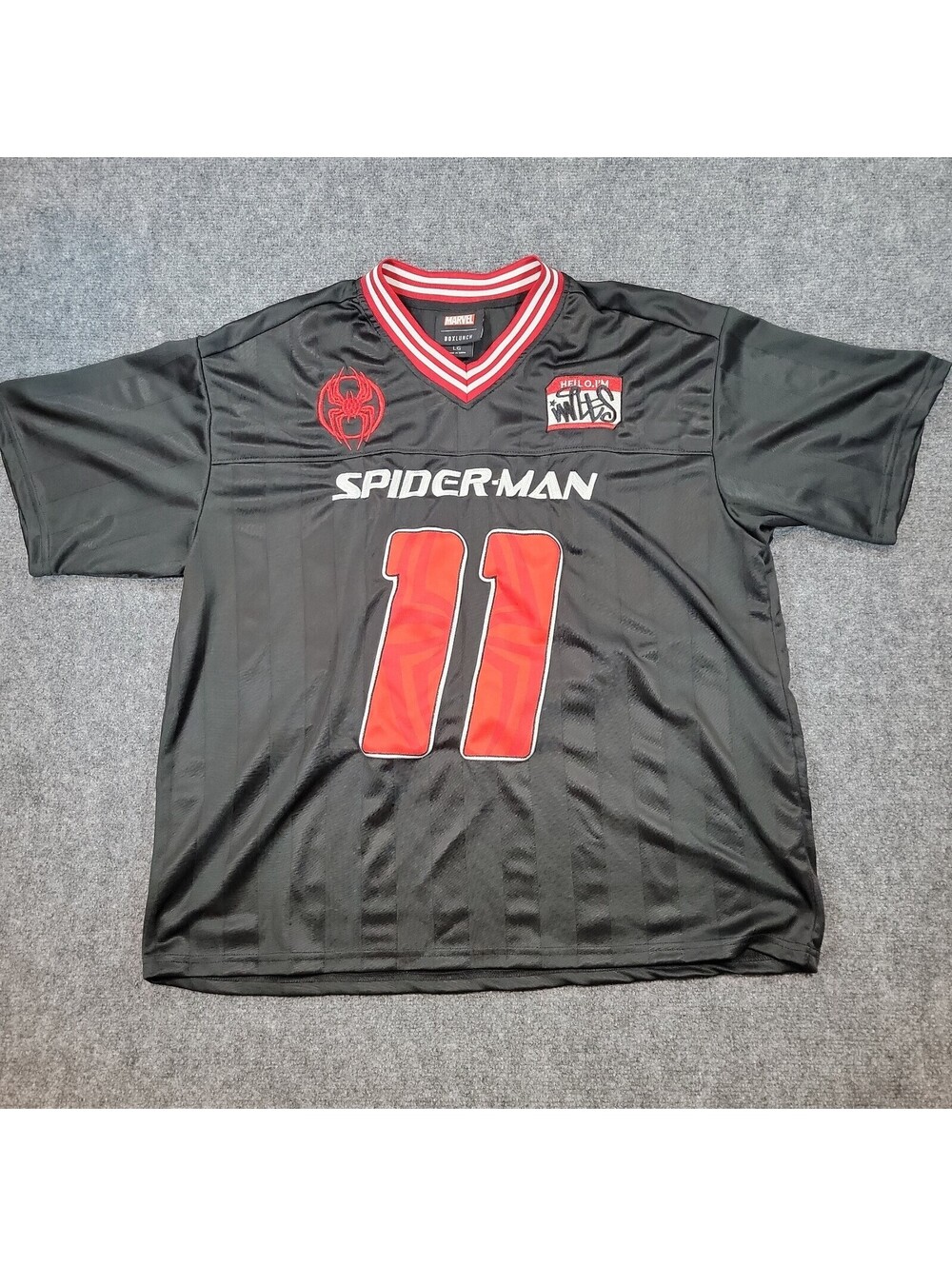 Marvel BoxLunch Spider-Man Miles Morales Across the Spider-Verse Jersey LG 518